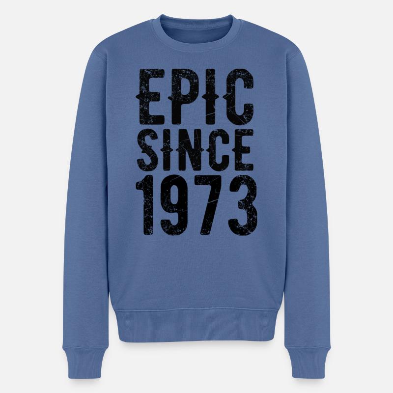 Epic since 1973 - Männer Premium Bio Pullover - Taubenblau