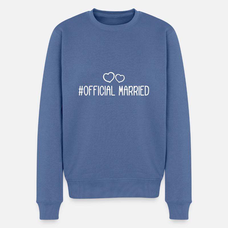 Married Hochzeit Herz - Männer Premium Bio Pullover - Taubenblau