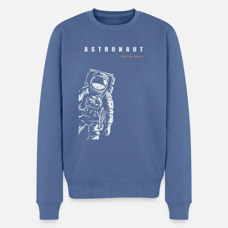 Astronaut Lost in Space - Männer Premium Bio Pullover - Taubenblau