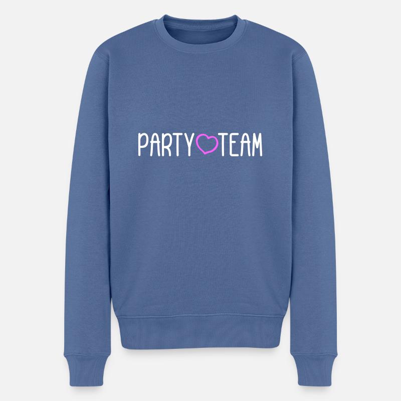 Party Team - Männer Premium Bio Pullover - Taubenblau