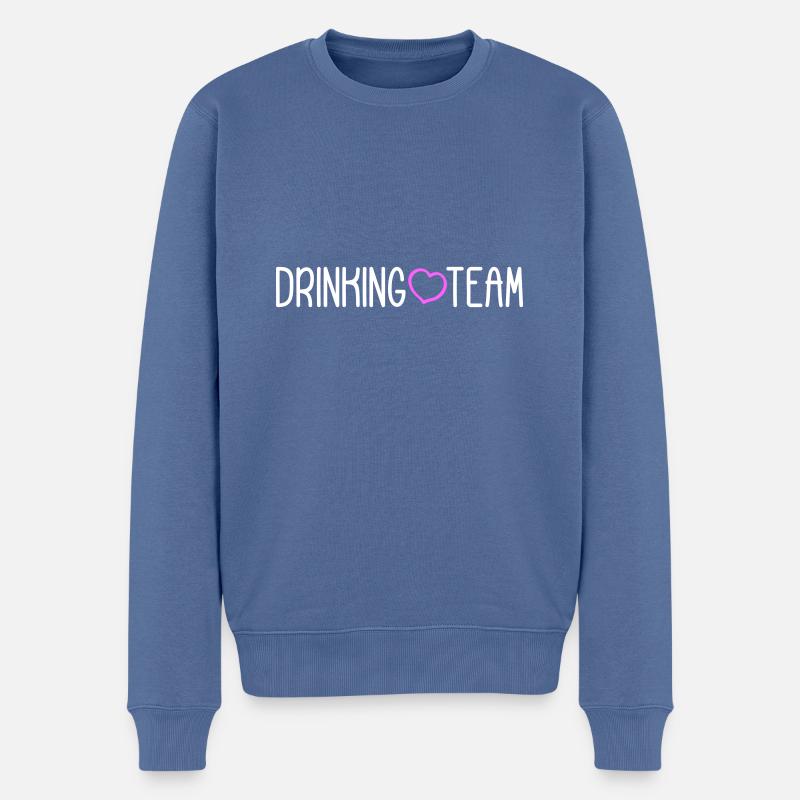 Drinking Team - Männer Premium Bio Pullover - Taubenblau