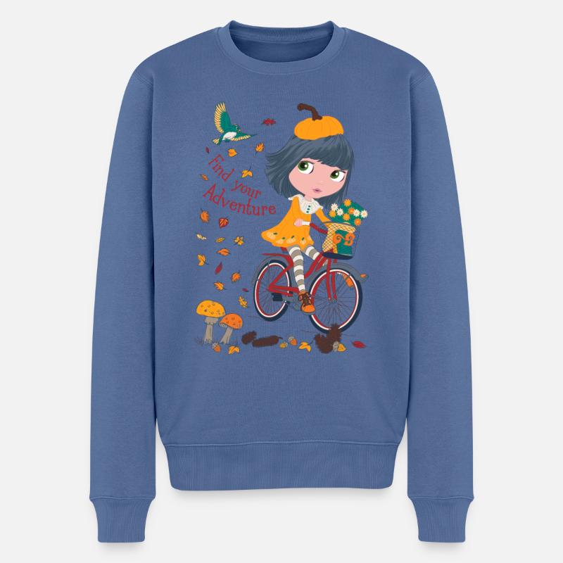 Blythe Puppe Im Herbst-Design Find Your Adventure - Männer Premium Bio Pullover - Taubenblau