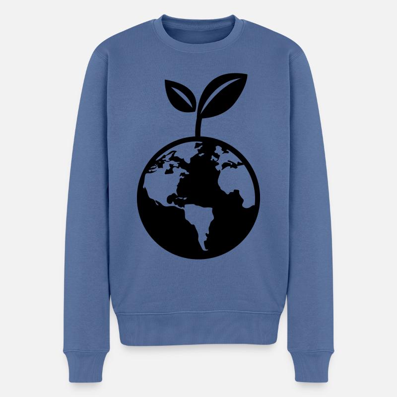 Planète Terre - Pull Premium bio Homme - bleu pigeon