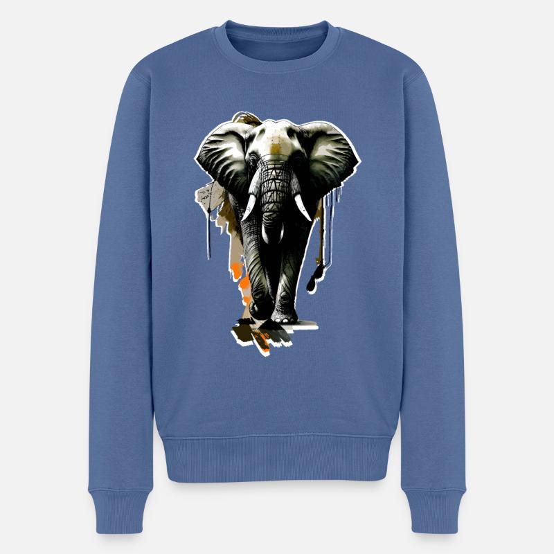 Éléphant - Pull Premium bio Homme - bleu pigeon