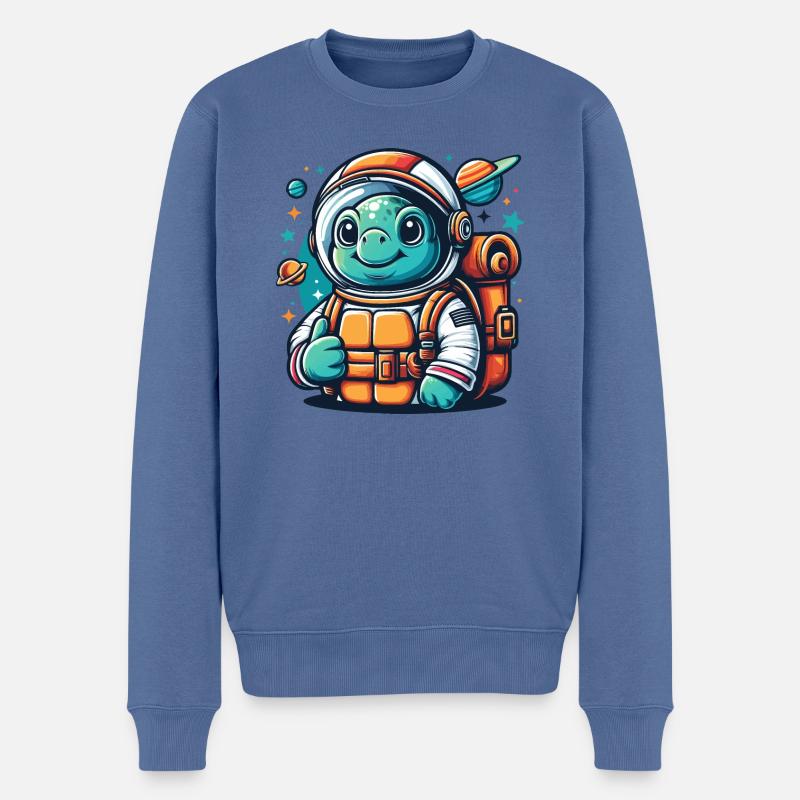 Tortue de l’espace - Pull Premium bio Homme - bleu pigeon