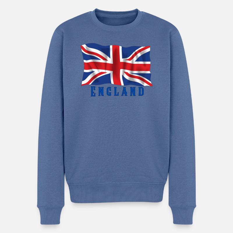 England - Männer Premium Bio Pullover - Taubenblau