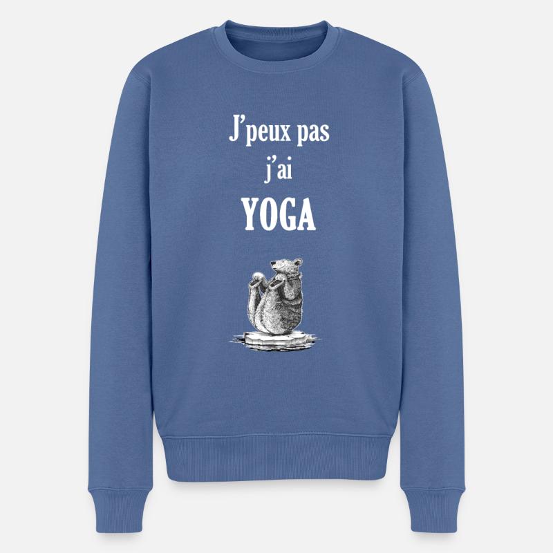 ours yogiste - Pull Premium bio Homme - bleu pigeon