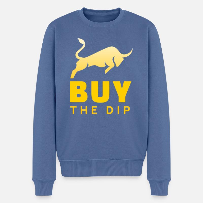 Buy the Dip! - Männer Premium Bio Pullover - Taubenblau