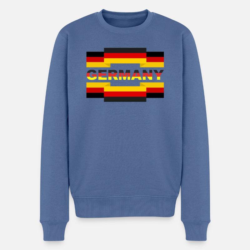 Deutschland - Männer Premium Bio Pullover - Taubenblau