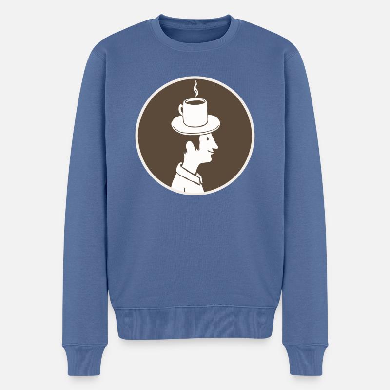 Kaffeehut Mann - Männer Premium Bio Pullover - Taubenblau