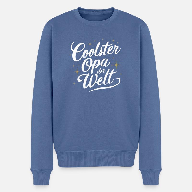 Coolster Opa der Welt Elegant Geburtstag Du wirst - Männer Premium Bio Pullover - Taubenblau