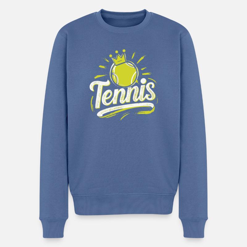 Tennis-Mann Spiel-Set-Match Geschenkidee - Männer Premium Bio Pullover - Taubenblau
