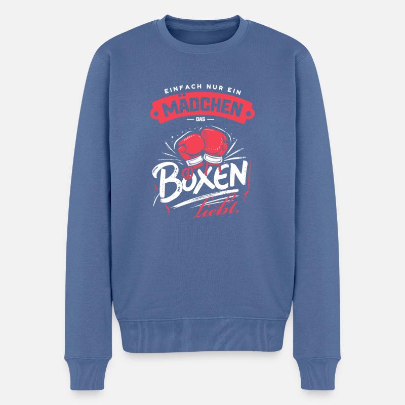 Box-Mädchen Liebe Training Kampfsport Fan Wear - Männer Premium Bio Pullover - Taubenblau