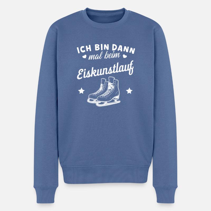 Eiskunstlauf-Shirt Schlittschuh-Fan Geschenkidee - Männer Premium Bio Pullover - Taubenblau