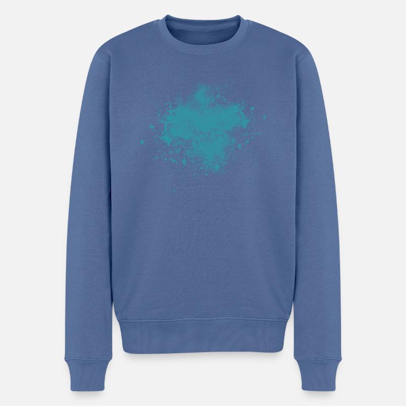 Farbspritzer in blau - Männer Premium Bio Pullover - Taubenblau