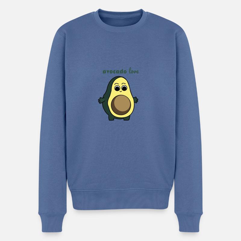 avocado love liebe süß dick - Männer Premium Bio Pullover - Taubenblau