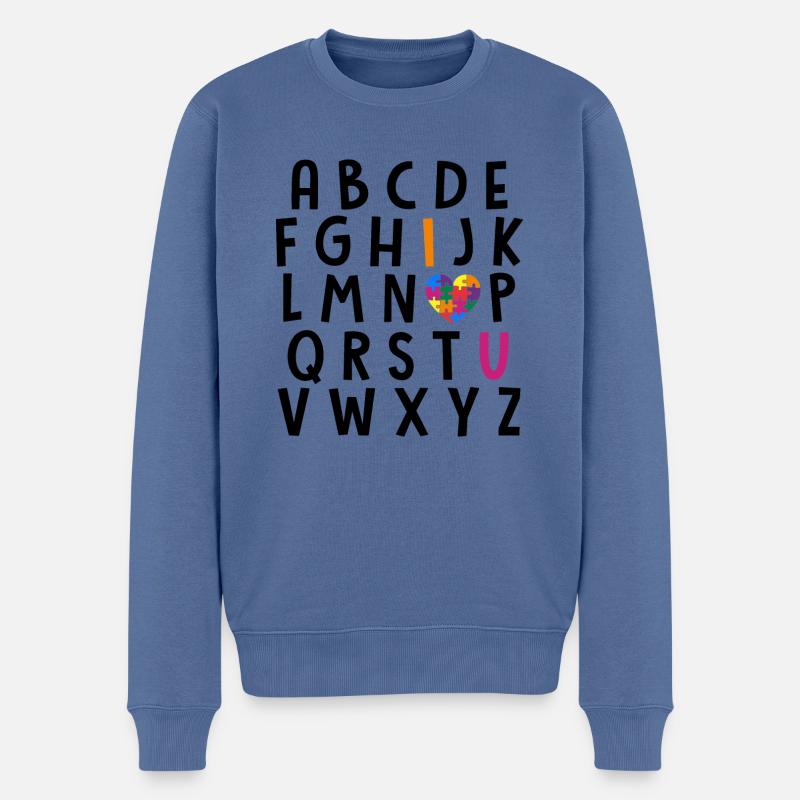 Autism Alphabet - Männer Premium Bio Pullover - Taubenblau