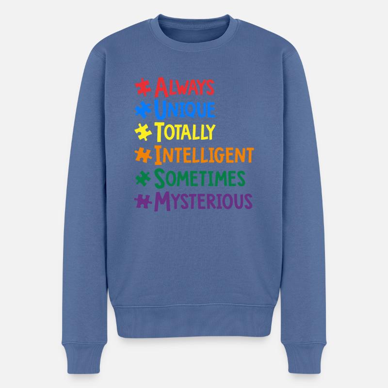 AUTISM - Männer Premium Bio Pullover - Taubenblau