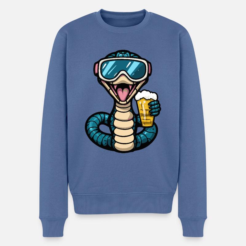 Bière après-ski Snake Cobra - Pull Premium bio Homme - bleu pigeon