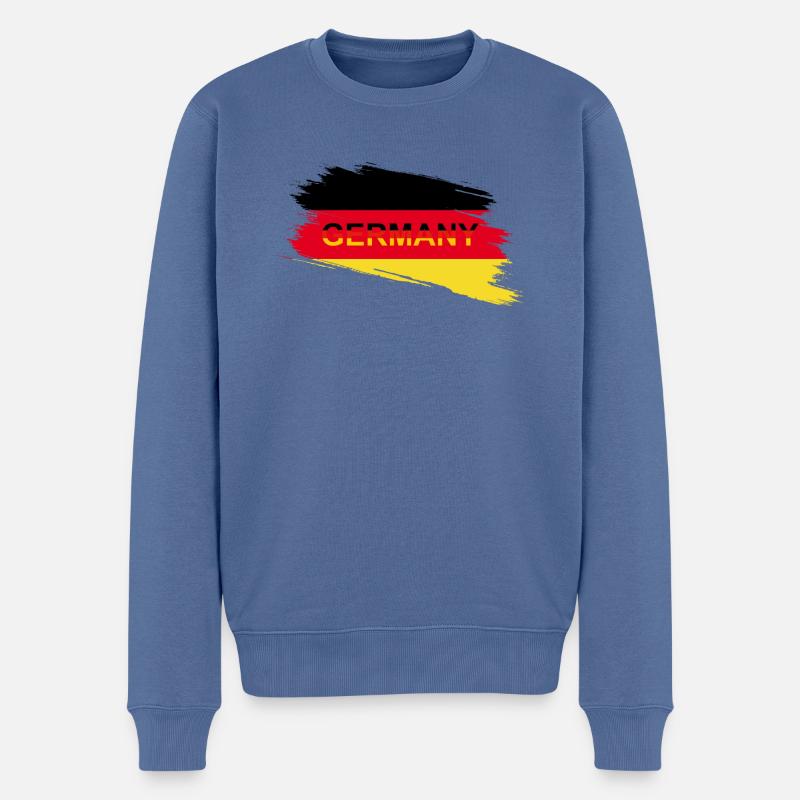 Deutschland - Männer Premium Bio Pullover - Taubenblau