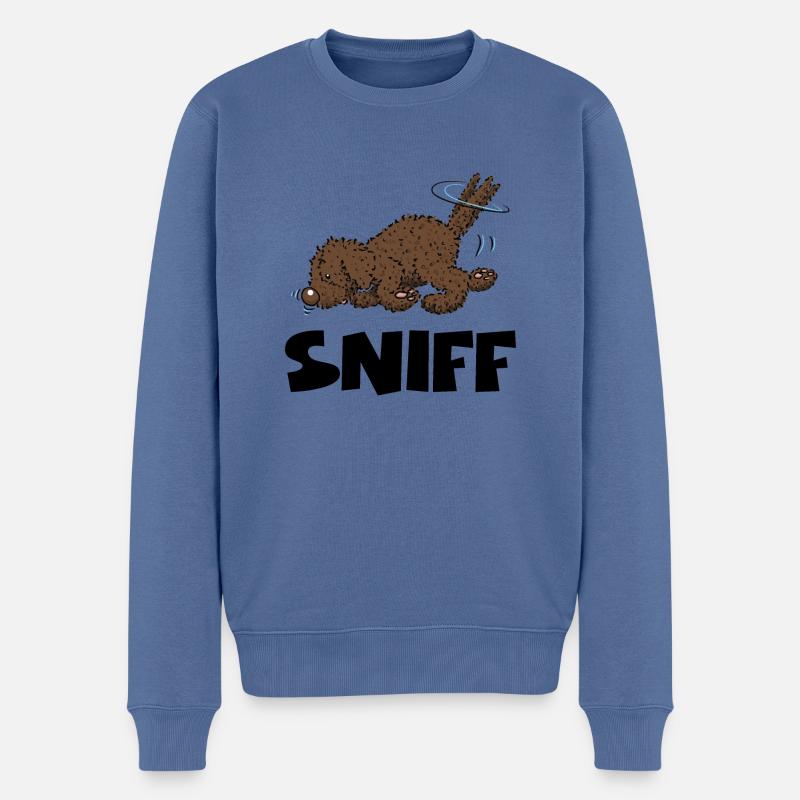 sniff1 2 - Männer Premium Bio Pullover - Taubenblau