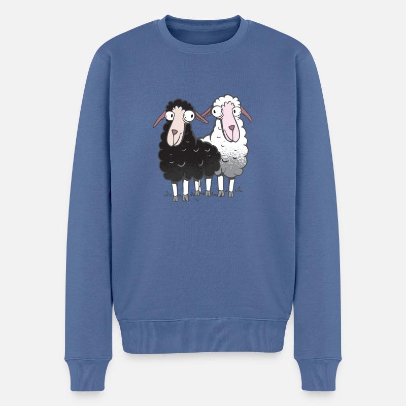 Schafe lustig Geschenk - Männer Premium Bio Pullover - Taubenblau