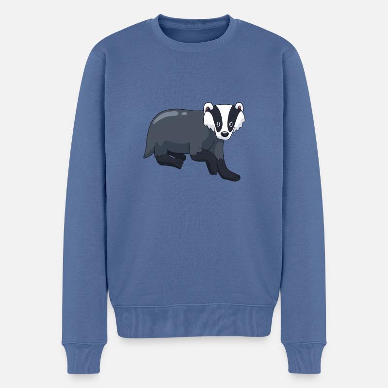 Der Dachs süßes Geschenk - Männer Premium Bio Pullover - Taubenblau