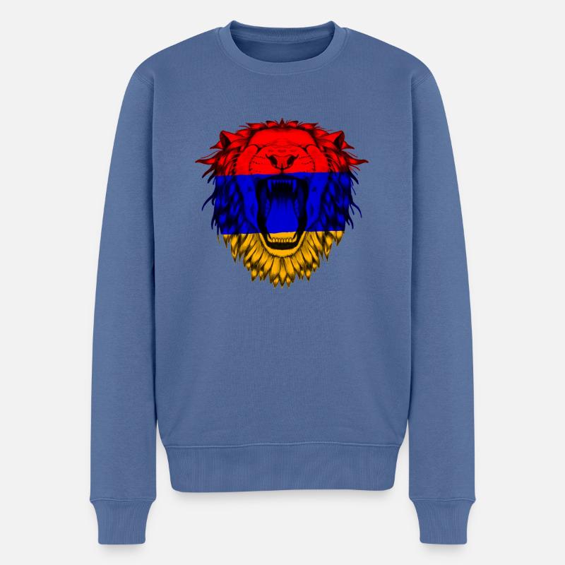 Armenien - Männer Premium Bio Pullover - Taubenblau
