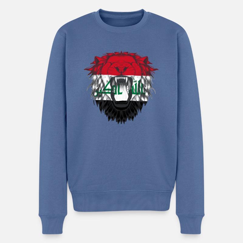 Irak - Pull Premium bio Homme - bleu pigeon