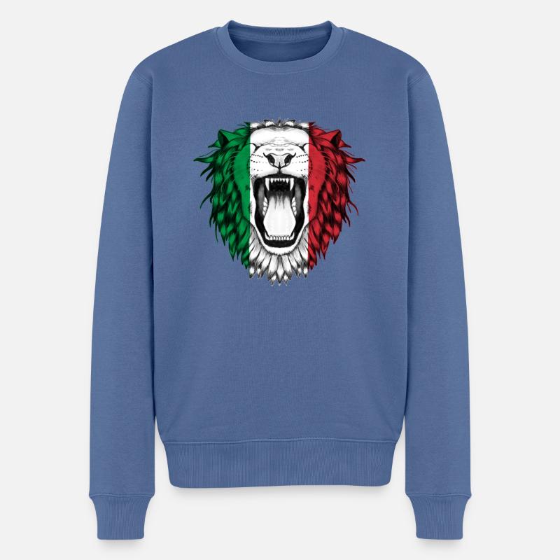 Italien - Männer Premium Bio Pullover - Taubenblau