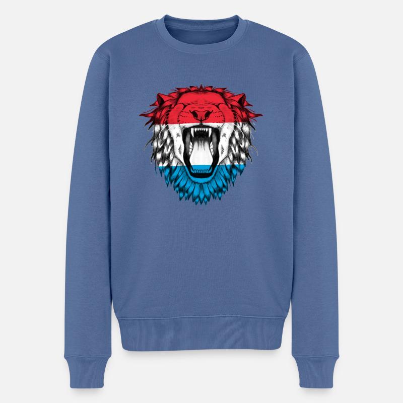 Luxemburg - Männer Premium Bio Pullover - Taubenblau