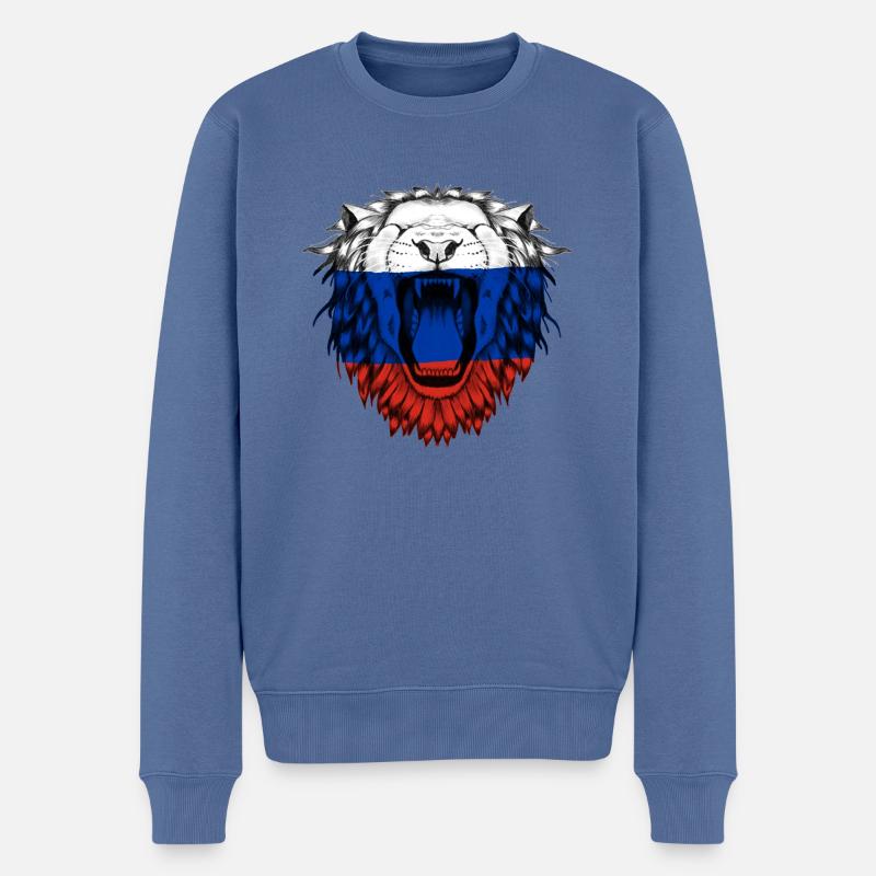 Russland - Männer Premium Bio Pullover - Taubenblau