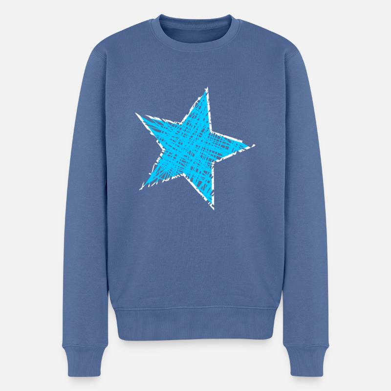 STERN. STERNE. STERN. STERNE. FEST. JAHRESTAG - Männer Premium Bio Pullover - Taubenblau