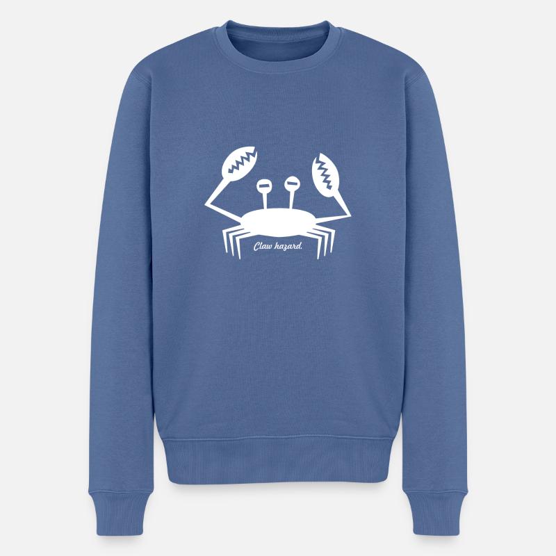 CRACX "Claw hazard" | Krebs/Krabbe - Männer Premium Bio Pullover - Taubenblau