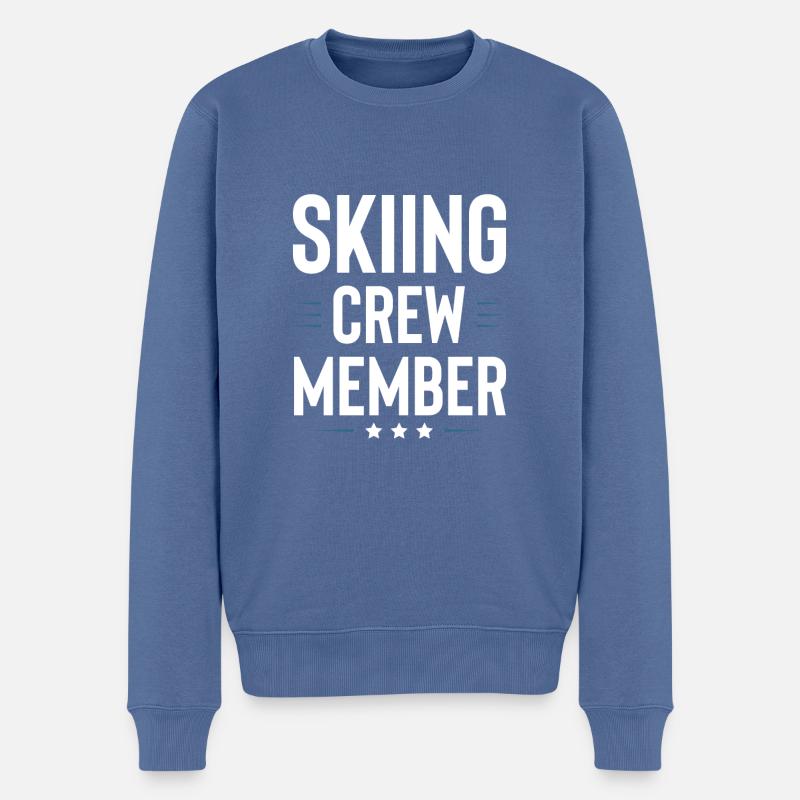 Skiing Crew - Männer Premium Bio Pullover - Taubenblau