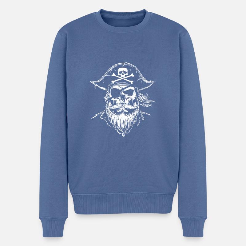 Crâne de pirate - Pull Premium bio Homme - bleu pigeon