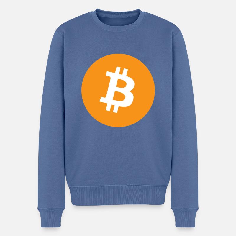 Bitcoin - Männer Premium Bio Pullover - Taubenblau