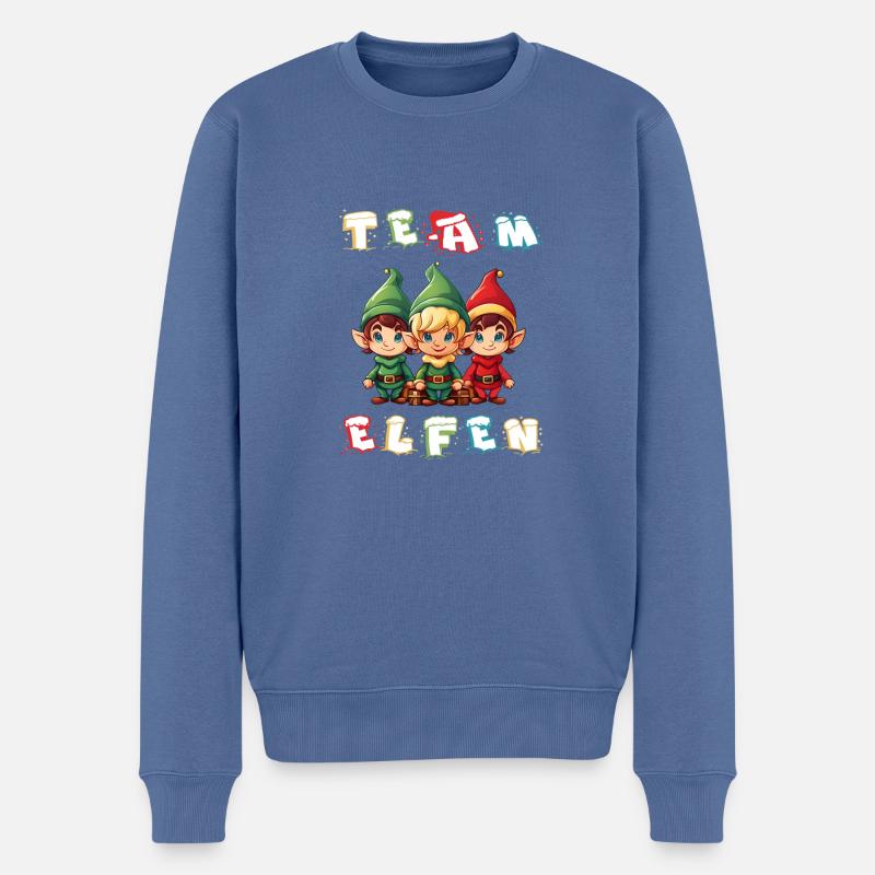 Team Elfen - Männer Premium Bio Pullover - Taubenblau