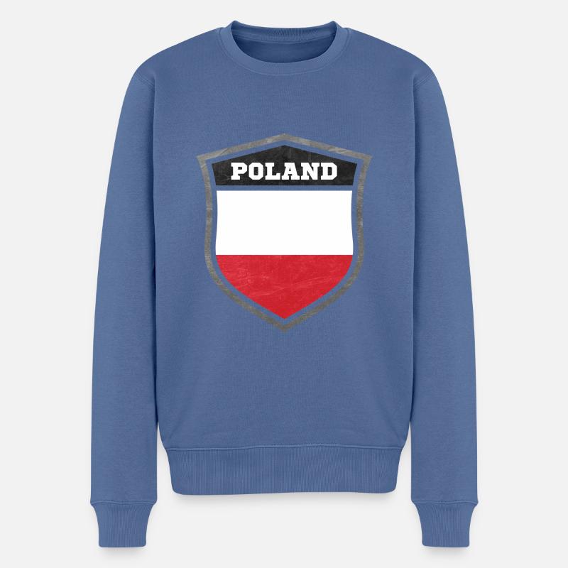 Polen - Männer Premium Bio Pullover - Taubenblau