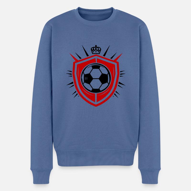 Fussball Logo Mannschaft - Männer Premium Bio Pullover - Taubenblau