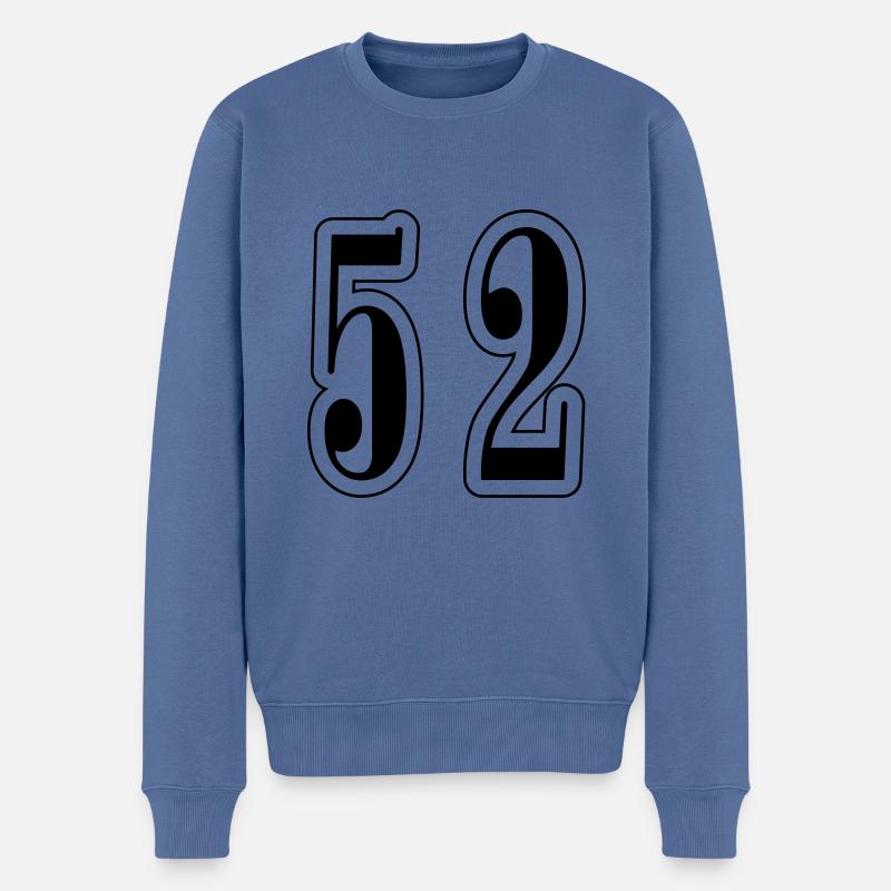 52 Zahl Symbol - Männer Premium Bio Pullover - Taubenblau