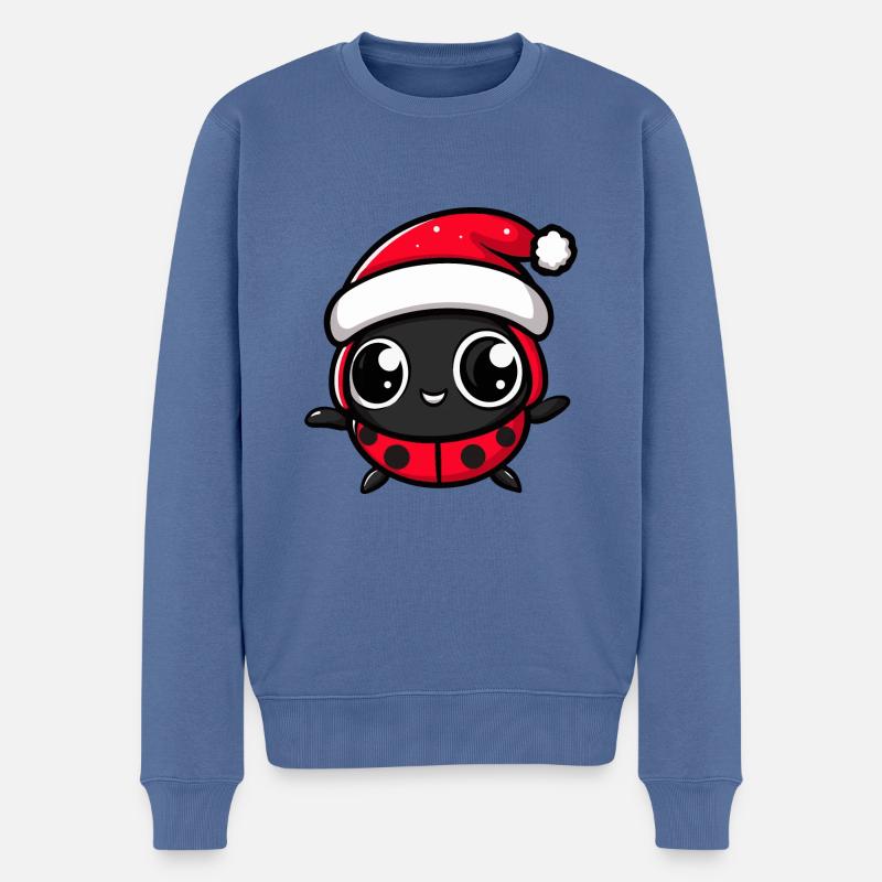 Coccinelle Noël mignon - Pull Premium bio Homme - bleu pigeon