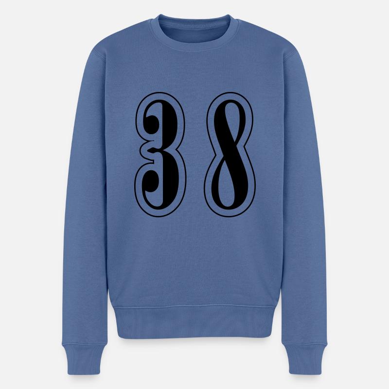 38 Symbole numérique - Pull Premium bio Homme - bleu pigeon