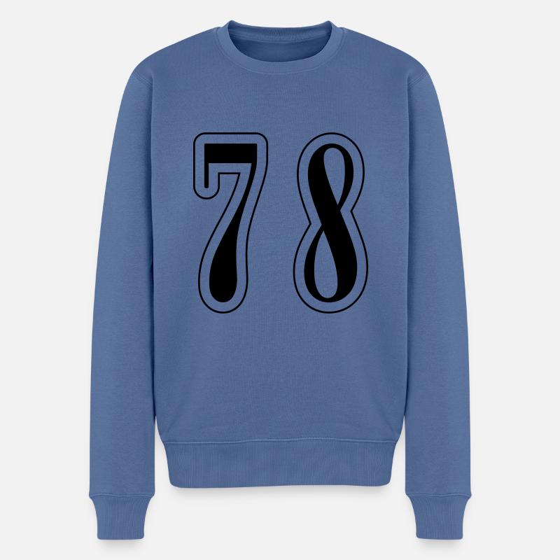 78 Symbole numérique - Pull Premium bio Homme - bleu pigeon
