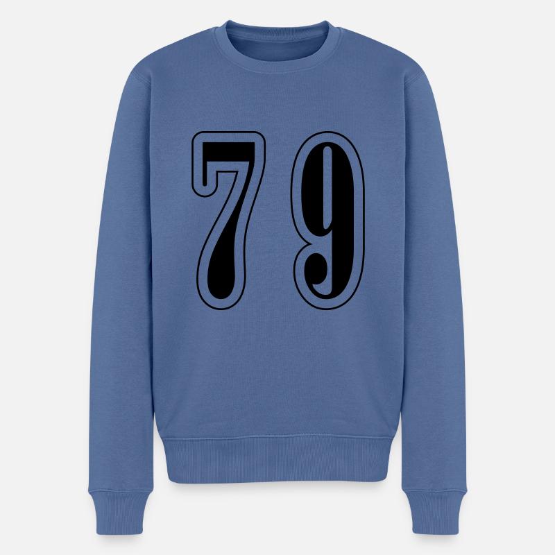 79 Zahl Symbol - Männer Premium Bio Pullover - Taubenblau