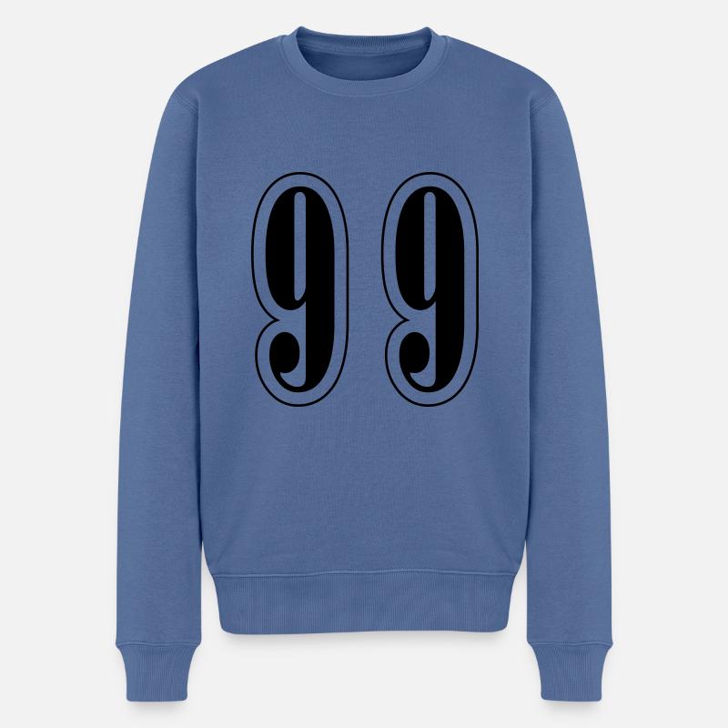 99 Symbole numérique - Pull Premium bio Homme - bleu pigeon