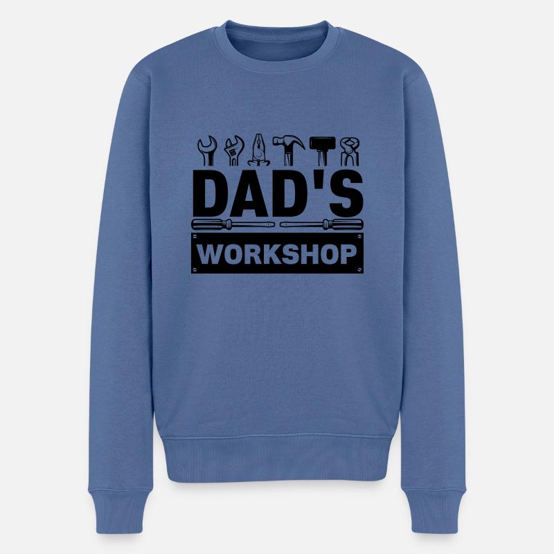 Dad Vater Daddy Geschenk - Männer Premium Bio Pullover - Taubenblau