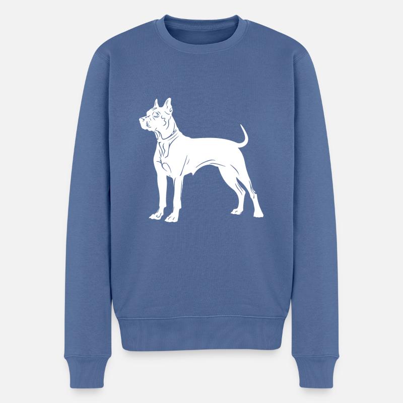 Silhouette de chien de fosse - Pull Premium bio Homme - bleu pigeon