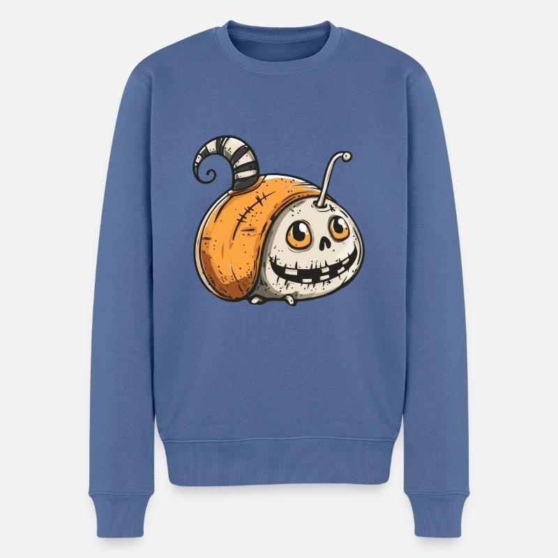 Escargot Halloween Drôle Zombie - Pull Premium bio Homme - bleu pigeon