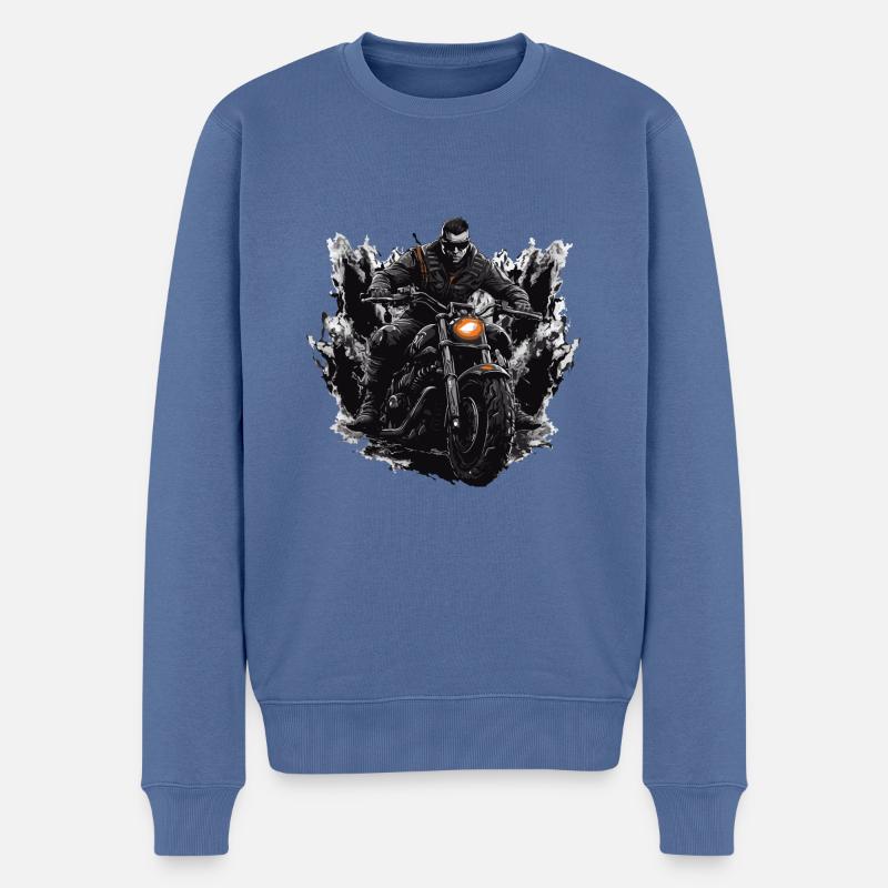 Motard - Pull Premium bio Homme - bleu pigeon
